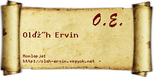Oláh Ervin névjegykártya