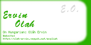 ervin olah business card