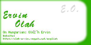 ervin olah business card